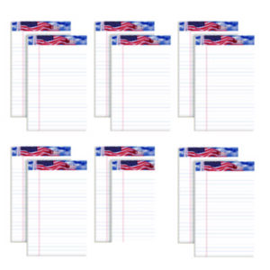 5 x 8 Size; American Pride; Jr. Legal Ruled Tablets; Letr-Trim; Ruled Pads; TOPS; White; Writing Pad; Tablets; Booklets; Schools; Education; Classrooms; Students