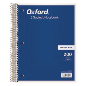 8 1/2 x 11; TOPS; Wirebound Notebook; Notebook; Spiral; Spiral Notebook; Subject Notebook; College Rule; Letr-Trim; Five-Subject; Tablets; Booklets; Schools; Education; Classrooms; Students