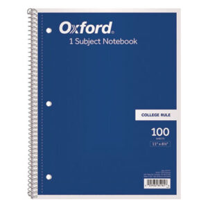 8 1/2 x 11; TOPS; Wirebound Notebook; Notebook; Spiral; Spiral Notebook; Subject Notebook; College Rule; Letr-Trim; One-Subject; Tablets; Booklets; Schools; Education; Classrooms; Students