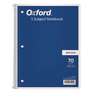 8 x 10 1/2; TOPS; Wirebound Notebook; Notebook; Spiral; Spiral Notebook; Subject Notebook; Wide Rule; Letr-Trim; One-Subject; Tablets; Booklets; Schools; Education; Classrooms; Students