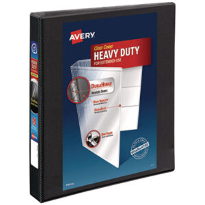 1 inch Capacity; AVERY; Binder; Binders; Black; Heavy-Duty; Looseleaf; Nonstick; Notebook; Presentation Binders; Presentation/View; Reference Binder; Ring Binders; Round Ring; View Binder; Notebooks; Rings; Portfolios; Loose-Leaf; Schools; Education; Classrooms