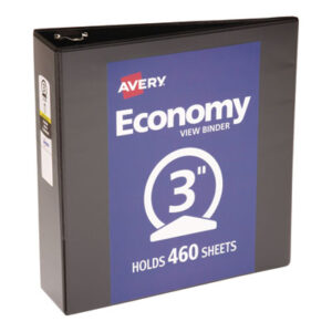 3 inch Capacity; AVERY; Binder; Binders; Black; Heavy-Duty; Locking; Locking Rings; Looseleaf; Nonstick; Notebook; Presentation Binders; Presentation/View; Reference Binder; Ring Binders; Round Ring; View Binder; Notebooks; Rings; Portfolios; Loose-Leaf; Schools; Education; Classrooms