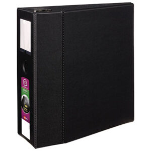 5 inch Capacity; AVERY; Binders; Looseleaf; Notebook; Reference Binder; Ring; Ring Binders; Slant Ring; Vinyl; Black; Label Holder; Notebooks; Rings; Portfolios; Loose-Leaf; Schools; Education; Classrooms