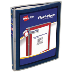 1/2 inch Capacity; AVERY; Binders; Display; Display Binder; Flexi-View; Navy; Presentation Binder; Presentation Book; Presentation/View; Round-Ring; View Binder; Notebooks; Rings; Portfolios; Loose-Leaf; Schools; Education; Classrooms