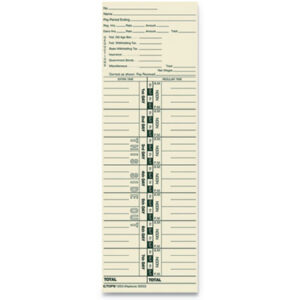 Acroprint; Card; Lathem; Payroll; Time; Time Card; Time Card/Clock; Time Clock; Time Clock Cards; TOPS; Weekly; Weekly Time Card; Punch-Cards; Time-Recorders; Hours-Tracking; Employees; Management; Tracker