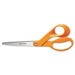 3-1/2" Cut; 8" Length; FISKARS; Fiskars Scissors; Scissors; Scissors & Shears; Scissors/Shears; Shears; Cutters; Pointed Tip; Pivoting; Blades; Tangs; Clippers