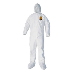 KLEENGUARD A40 Elastic-Cuff Hooded Coveralls; Clothing; Gear; Attire; Wear; Coverings; Clothes