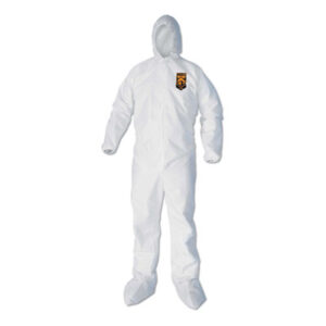 KLEENGUARD A40 Elastic-Cuff Hood/Boot Coveralls; Clothing; Gear; Attire; Wear; Coverings; Clothes