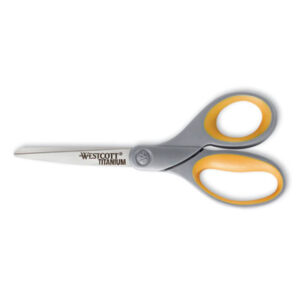 3-1/2" Cut; 8" Length; ACME; ACME UNITED; All-Purpose; Clipped; Clipped Scissors; Scissors; Scissors & Shears; Scissors/Shears; Shears; Titanium; Titanium Bonded; Straight Trimmers; Westcott; Cutters; Pivoting; Blades; Tangs; Clippers