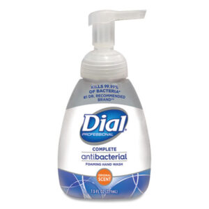 7-1/2 oz.; Antibacterial Soap; Bathroom Supplies; DIAL; Dial Complete; Foaming Hand Wash; Hand Care; Hand Cleaning; Hand Soap; Janitorial Supplies; Liquid Soap; Pump Bottle; Restroom Supplies; Skin; Soap & Soap Dispensers; Washroom Supplies; Hygiene; Sanitary; Personal-Care; Cleaning; Washing; Restrooms; Kitchens; Items