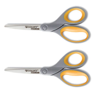 3-1/2" Cut; 8" Length; ACME; ACME UNITED; All-Purpose; Pointed; Pointed Scissors; Scissors; Scissors & Shears; Scissors/Shears; Shears; Titanium; Titanium Bonded; Straight Trimmers; Westcott; Cutters; Pivoting; Blades; Tangs; Clippers