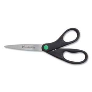 3-1/4" Cut; 8" Length; ACME; All-Purpose; Black Handles; Kleenearth Scissors; Recycled Product; Recycled Products; Scissors; Scissors & Shears; Scissors/Shears; Shears; Trimmer; Trimmers; Cutters; Pivoting; Blades; Tangs; Clippers