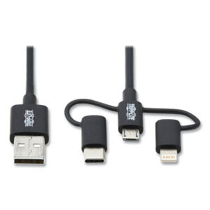 Adapter; Lightning; Micro-B; USB-C; Sync; Charge; Cable; Tripp Lite