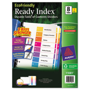 Avery; Ready Index; Punched Index; Binder; Recordkeeping; Filing; Systems; Cataloging; Classification