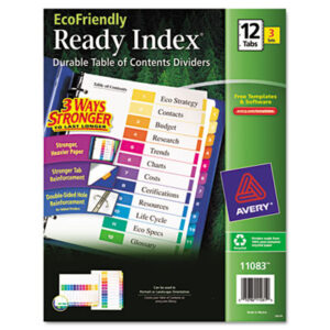 Avery; Ready Index; Punched Index; Binder; Recordkeeping; Filing; Systems; Cataloging; Classification