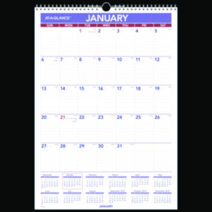 At a Glance; recycled; wall calendar; wall calendars; 12 month; 12 months; erasable