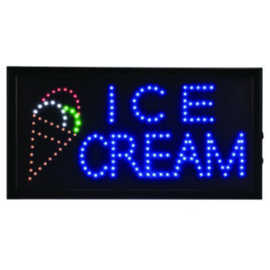 Led Neon Business Signs; Led Signs; Neon Signs; Led Ice Cream Sign; Signs For Business With Remote Light; Outdoor 19 X 10 Horizontal Lights; Ice Cream; Neon Ice Cream; Lighted Board