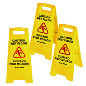 Wet Floor Sign; Wood Caution Yellow Slippery Sign; Slip Prevention; Safety; Restaurant Equipment