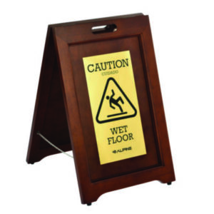 Wet Floor Sign; Wood Caution Yellow Slippery Sign; Slip Prevention; Safety; Restaurant Equipment