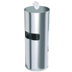 9 Gallon Commercial Trash Can; Stainless Steel Trash Can; Trash Can and Wipe Dispenser