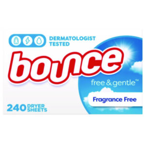 Bounce; Free & Gentle; Dryer Sheets; Fabric Softener Sheet; Fragrance Free