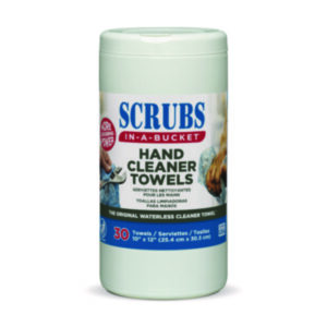 Scrubs In-A-Bucket; Scrubs-In-A-Bucket; Gojo; Kimberly; Wypall; Convenient; Degreaser; Soap; Hand Cleaner; Gojo; Scrubs; Wipe; Wipes; Wiper; Wipers; Citrus; Textured; Towel; Pre-Moisten; Portable; Cleaning Wipes; Scrub Brands; Scrubs In A Bucket; Scrub Towel; Scrubstowel; Scrubs Towel; Scrubsinabucket; Scrubs Bucket; Water-Less; Waterless; Paint; Painting