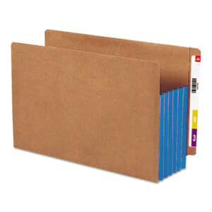 5-1/4" Expansion; Blue; Drop Front; End Tab File Pocket; End Tab Filing Supplies; End Tab Folder; File Folders; File Pocket Folder; File Pockets; Filing Supplies; Filing Systems; Legal Size; Open Shelf Filing Supplies; Recycled Product; Redrope; SMEAD; Tyvek Gussets; Sleeves; Pockets; Accordion; Filing; Gussets