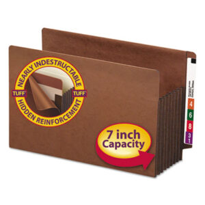 7" Expansion; Drop Front; End Tab File Pockets; End Tab Folder; File Folders; File Pocket Folder; File Pockets; Filing Supplies; Filing Systems; Legal Size; Open Shelf Filing Supplies; Recycled Product; Redrope; SMEAD; Tuff Pocket; Tyvek Gussets; Sleeves; Pockets; Accordion; Filing; Gussets