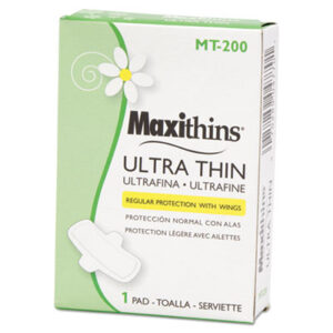 Maxithins Ultra-Thin Pads; Hygiene; Sanitary; Personal-Care; Menstruation; Restrooms; Janitorial; Jan/San