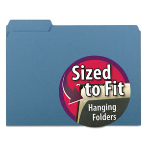 1/3 Cut Tabs; 3/4" Expansion; Blue; File Folders; Interior; Interior File Folder; Letter; Recycled; Recycled Product; SMEAD; Sleeves; Sheaths; Shells; Ordering; Storage; Files