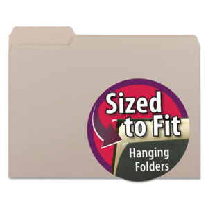 1/3 Cut Tabs; 3/4" Expansion; File Folders; Gray; Interior; Interior File Folder; Letter; Recycled; Recycled Product; SMEAD; Sleeves; Sheaths; Shells; Ordering; Storage; Files