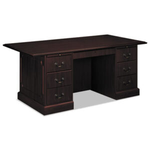 Office Furniture; 94000 Series; Desk; Desks; Double Pedestal; Mahogany; Office Suites; Rectangular; Wood; Wood Furniture; Wood Office Furniture; Workstation; Workstations; Writing-Table; Escritoire; Furniture; Laminate; Filing; File Drawers; Full Pedestals; Traditional Furniture; Center Drawer; HON