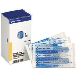 Adhesive; Blue; Metal Detectable; Metal-Detectable; First-Aid; Medical; Compresses; Dressings; Coverings; Wounds; Doctors