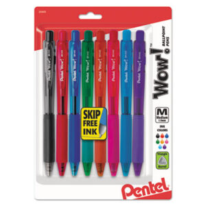 PENTEL; WOW!; Retractable; Ballpoint; Writing; Instruments; Utensils; Inkers; Schools; Education; Students