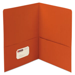 11 x 8-1/2; Cover; Folder; Orange; Pocket; Pocket Portfolio; Pocket Portfolios; Portfolio; Portfolios; Recycled Product; Recycled Products; Report; Report Cover; Report Covers; SMEAD; Sleeves; Sheaths; Shells; Storage; Protection