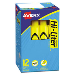 AVERY; Desk Style; Hi-Liter; Highlighter; Highlighters; Marker; Pen; Pens; Yellow Ink; Note-taking; Underscoring; Emphasis; Accentuate; School; Education; Students; Teachers; Hiliters; Hilighters