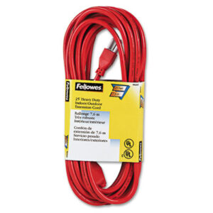 1-Outlet; 25&apos; Length; Cord; Cords; Electric/Electrical; Electrical; Electrical Cord; Extension; Extension Cords; FELLOWES; Heavy-Duty; Indoor/Outdoor; Orange; Current; AC; Connections; Links; Wires; Electricity