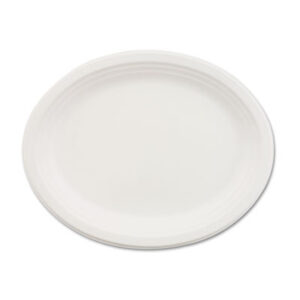 9-3/4" x 12-1/2" Oval; Chinet; HUHTAMAKI; Paper Plates; Table-Service; Dishes; Hospitality; Parties; Breakrooms; Kitchens