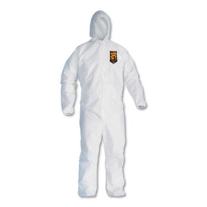 KLEENGUARD A30 Elastic-Back and Cuff Hooded Coveralls; Clothing; Gear; Attire; Wear; Coverings; Clothes