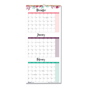 3-Month Wall Calendar; Wall Calendar; Wall Planner; Agendas; Annuals; Appointment Tracking; Dates; Dating; Organizers; Pages; Time-Management