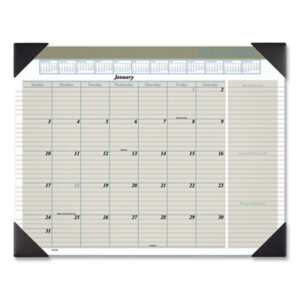 Calendar; Calendars; Desk Pad; Desk Planner; Monthly; Pad Calendars & Refills; Planner; Recycled Product; Recycled Products; VISUAL ORGANIZERS; Scheduling; Appointment Tracking; Time-Management; Dates; AT-A-GLANCE