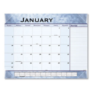 visual organizer; recycled; calendar; calendars; desk pad; desk pads; ruled; recycled; at a glance; blue desk pad; recycled desk pad