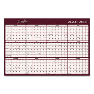 Calendar; Calendars; Calendars/Planners; Erasable; Horizontal Format; Monthly; Planner; Reversible; VISUAL ORGANIZERS; Visual Project Organizer; Wall Calendar; Wall Calendars/Planners; Write-On/Wipe-Off; Scheduling; Appointment Tracking; Time-Management; Dates; AT-A-GLANCE; VIRA15293; VIRA15294; VIRA15295