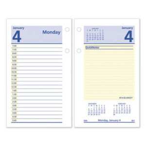 at a glance; desk calendar refill; calendar; quicknotes; quick notes; refill; desk; recycled refill; recycled; quicknotes desk refill