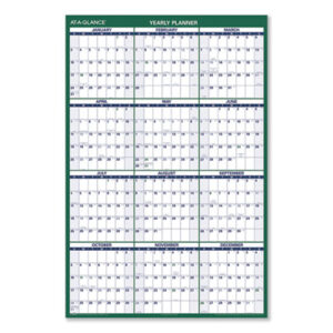 At a Glance; recycled; erasable; vertical; planner; planners; calendar; calendars; wall calendar