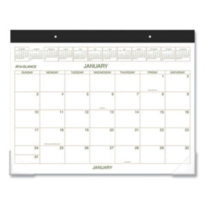 at a glance; recycled; desk pad; reycled desk pad; desk pad calendar; monthly desk pad