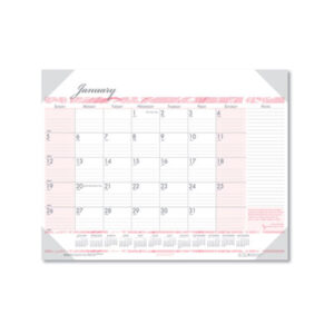 Calendar; Calendars; Desk Pad; HOUSE OF DOOLITTLE; Monthly; Recycled; Breast Cancer; Pink