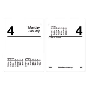 at a glance; recycled desk calendar refill; desk calendar refill; compact refill; calendar; desk; compact; refill