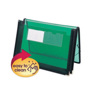 Document Wallet; Expanding File; Expanding Wallet; File Pocket; Flap Cover; Green; InnDura; Letter Size; SMEAD; Translucent; Wallet; Sleeves; Pockets; Accordion; Filing; Gussets