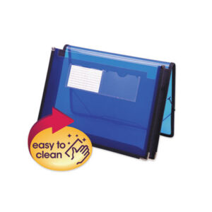 Blue; Document Wallet; Expanding File; Expanding Wallet; File Pocket; Flap Cover; InnDura; Letter Size; SMEAD; Translucent; Wallet; Sleeves; Pockets; Accordion; Filing; Gussets